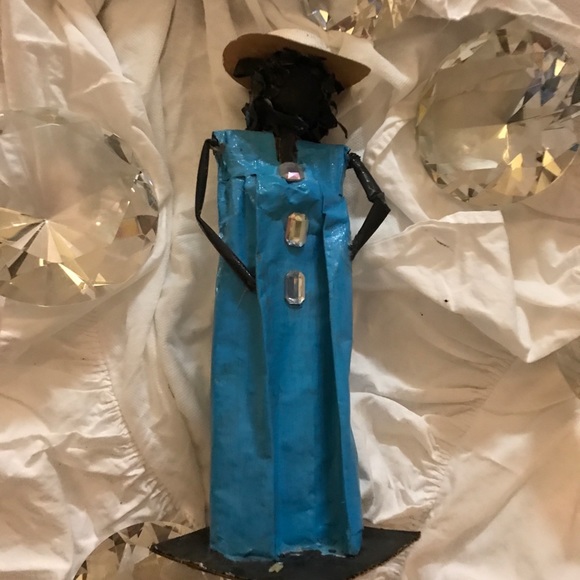 Exclusive Unique Handmade One of Kind Home Decor Bohemian Paper Collectible Doll - Picture 9 of 16